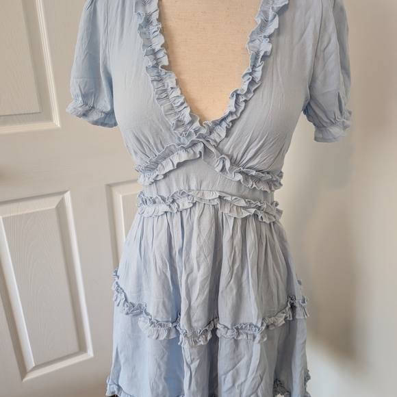 Mi Ami Dresses & Skirts - Light Blue Ruffled Dress